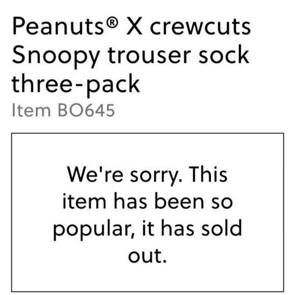 J. Crew Peanuts® X Crewcuts Snoopy trouser socks 3-pack YOUTH MED BNWT 1 Left! - Picture 4 of 7